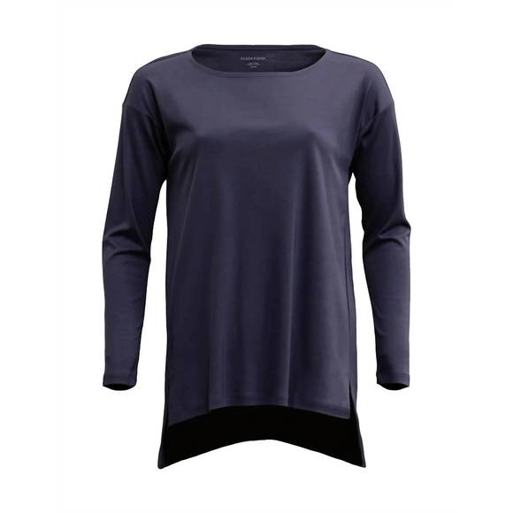 EILEEN FISHER Womens Blue Long Sleeve V Neck Top main image 0